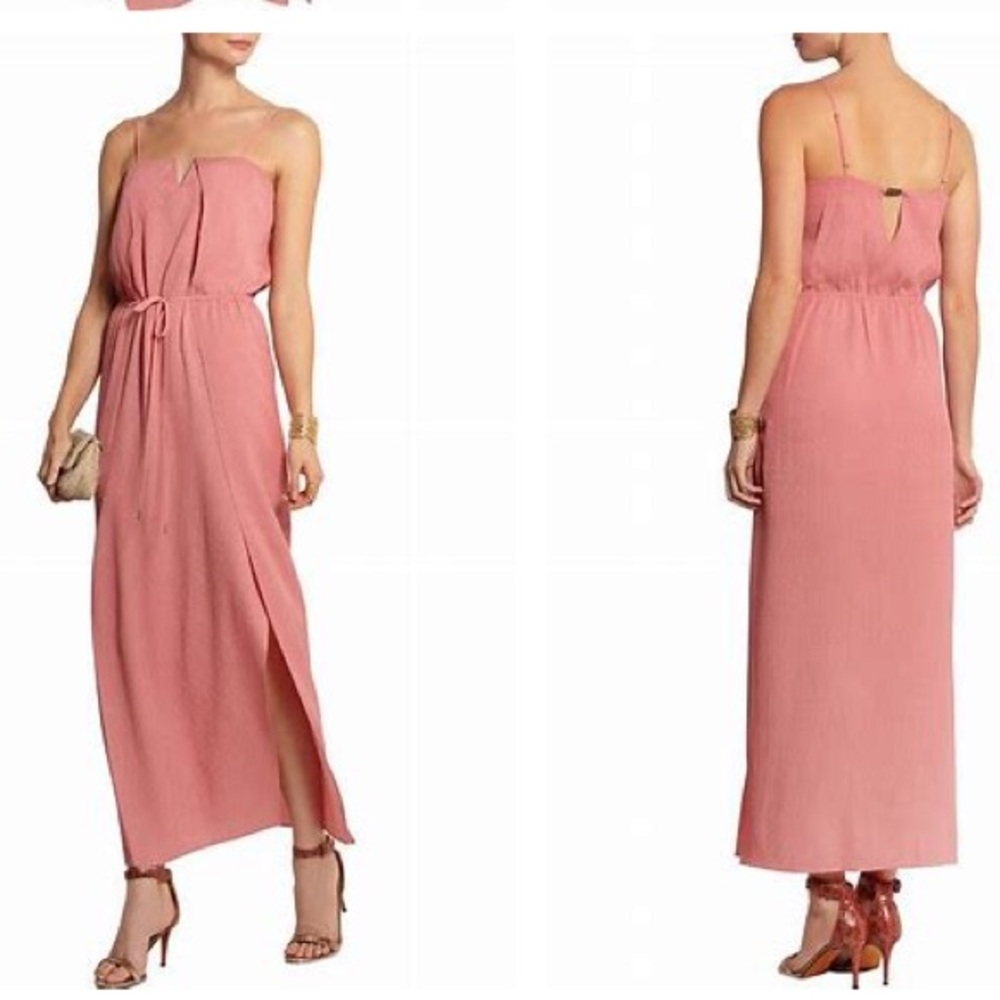 Halston Heritage hammered-silk maxi XS NWT